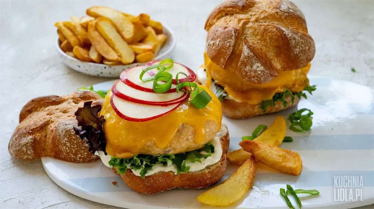 Burgery z klopsami i jabłkiem